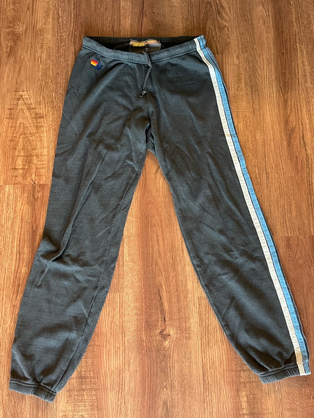 Aviator Nation Sweatpants with Light Blue Stripe Detail